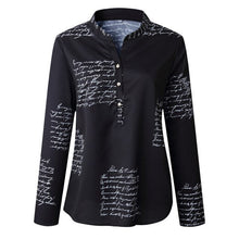 Load image into Gallery viewer, Buttons Puff Sleeve Shirts Letters Pineapple Chain Printed Top Women Autumn White Blouses Long Sleeve Spring Blusas Oversize 3XL