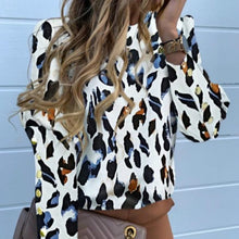 Load image into Gallery viewer, Buttons Puff Sleeve Shirts Letters Pineapple Chain Printed Top Women Autumn White Blouses Long Sleeve Spring Blusas Oversize 3XL